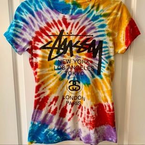 Stüssy women’s t shirt soft vintage tie dye